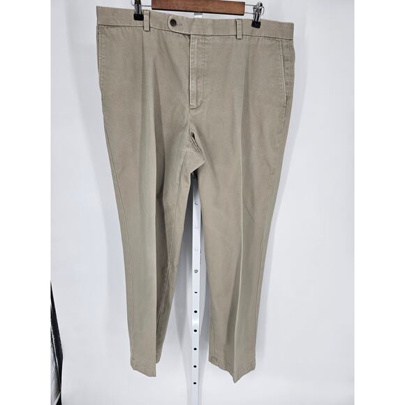 Joseph  & Feiss Men's Tan Cotton High Rise Button Closer Pant Size 40 x 32 - Picture 1 of 4
